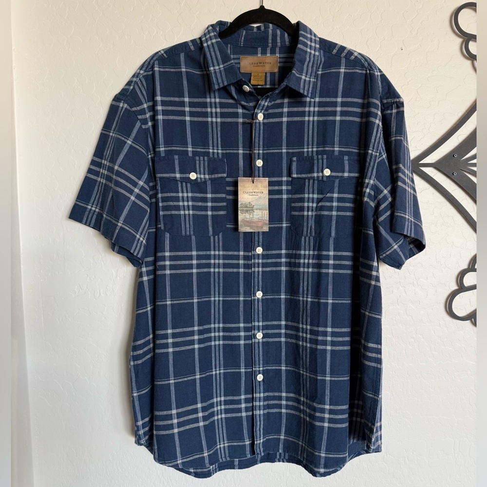 CLEARWATER OUTFITTERS Men's Blue Plaid Shirt - NEW w/ Tags - XL